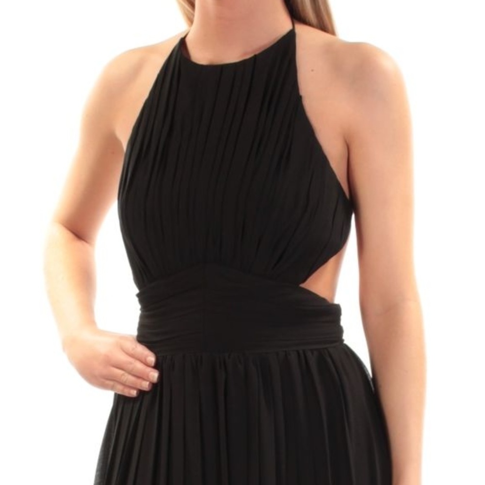 FAME AND PARTNERS Black Cut  Out Fit + Flare Dress